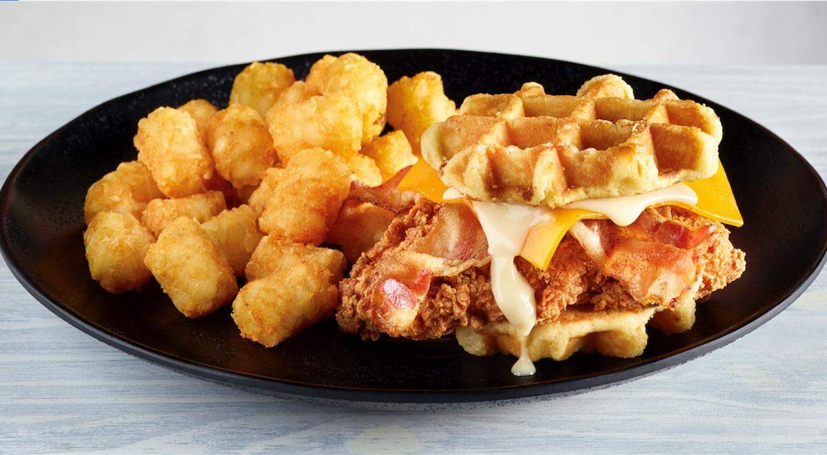 Wild Wing Cafe will offer a chicken and waffle sandwich when it opens in Rock Hill.