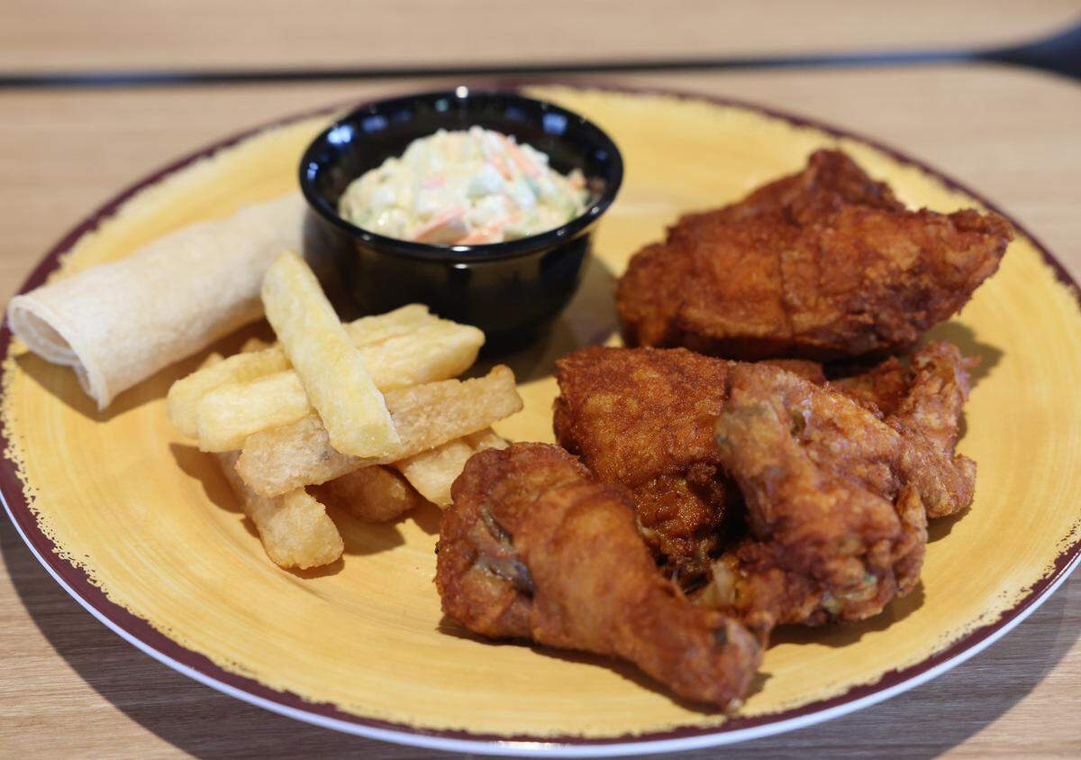 Pollo Campero serves a variety of chicken dishes such as the fried chicken shown here.
