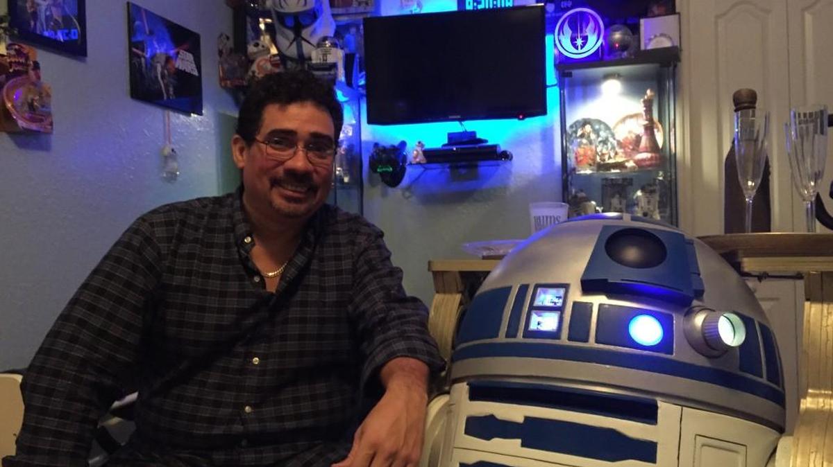 Gary Alvarez of Orlando, Fla., turned his daughter’s bedroom into a science fiction shrine with his homemade R2D2 as its centerpiece.