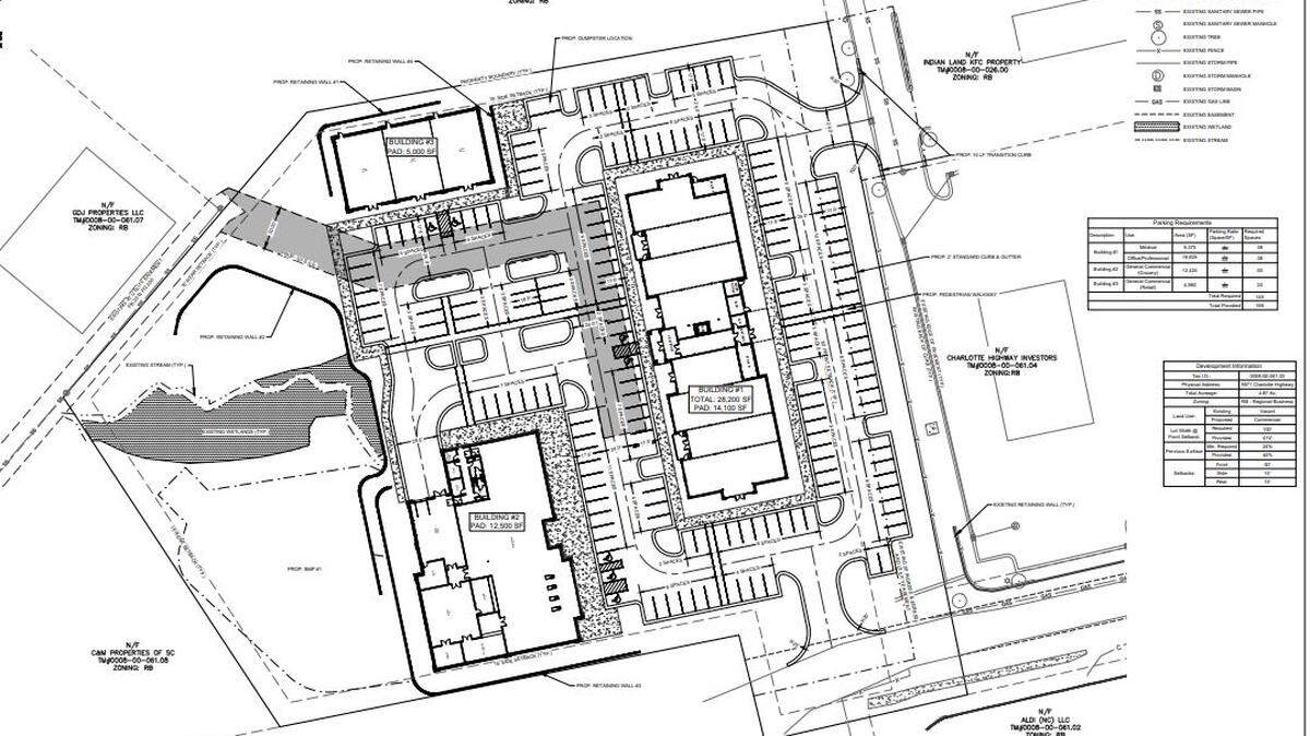 A new Indian Land shopping center is proposed off Charlotte Highway.