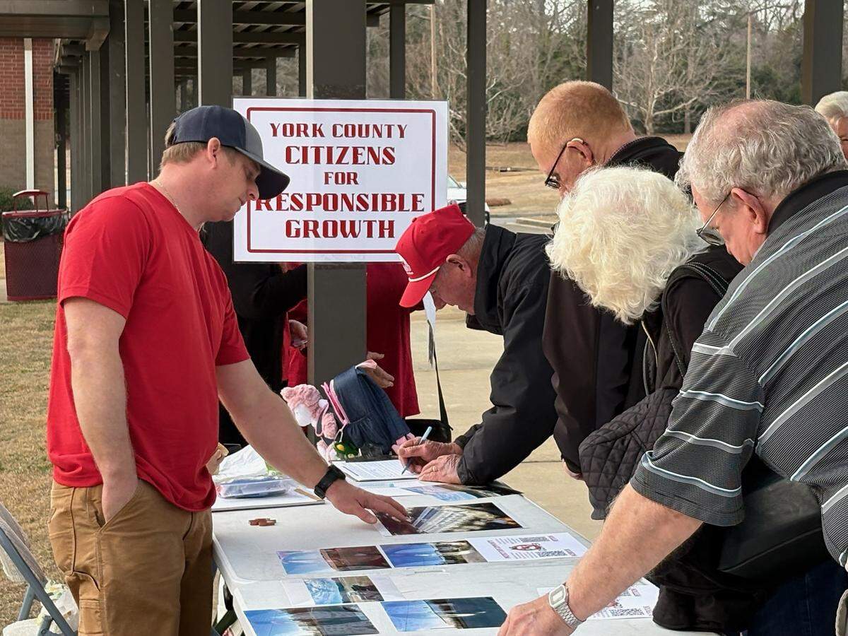 A group called York County Citizens for Responsible Growth collected petition signatures last month in front of a public meeting for the QTS data center project in Lake Wylie. Many of those same members are asking York County Council for rule changes on how data centers are allowed.
