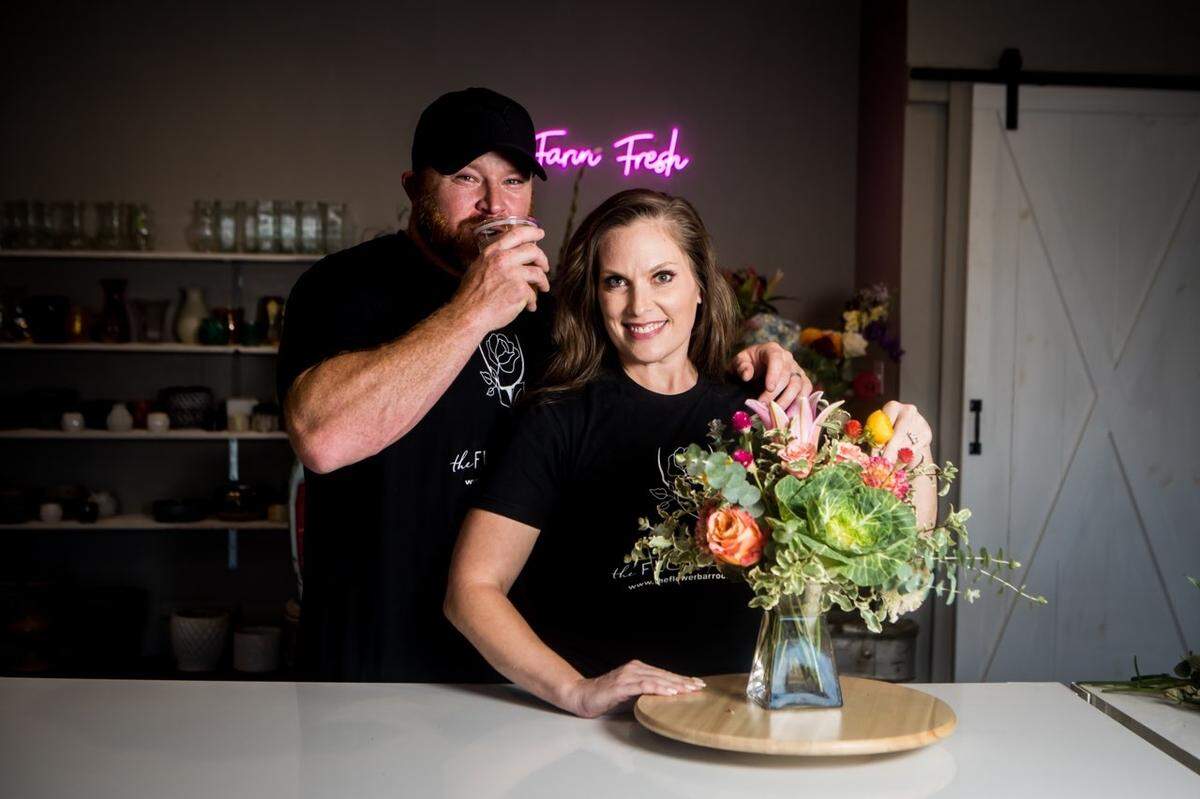 Robert and Melissa Frotten have created The Flower Bar as a place to relax with a drink while exploring your creative side.