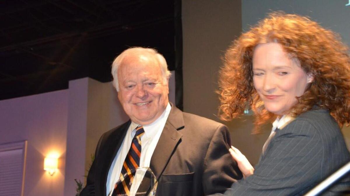 Joe Lanford, left, was honored at the York County Regional Chamber of Commerce banquet Thursday.