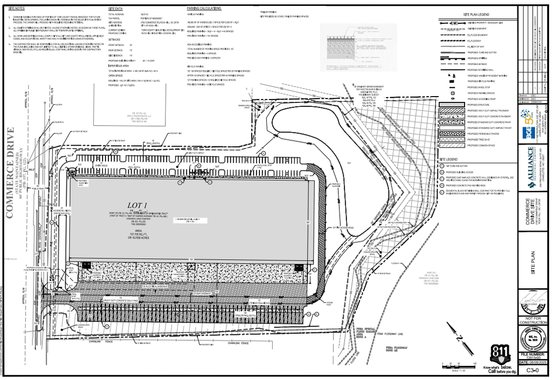 A large industrial building west of Red River Road in Rock Hill has been submitted for review.