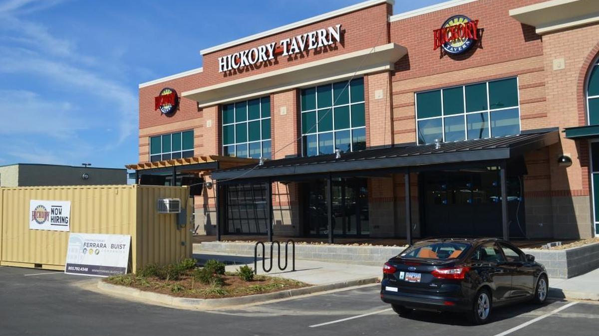 Workers are putting the finishing touches on the new Hickory Tavern restaurant on Celanese Road in Rock Hill. The restaurant is expected to open in about a month.