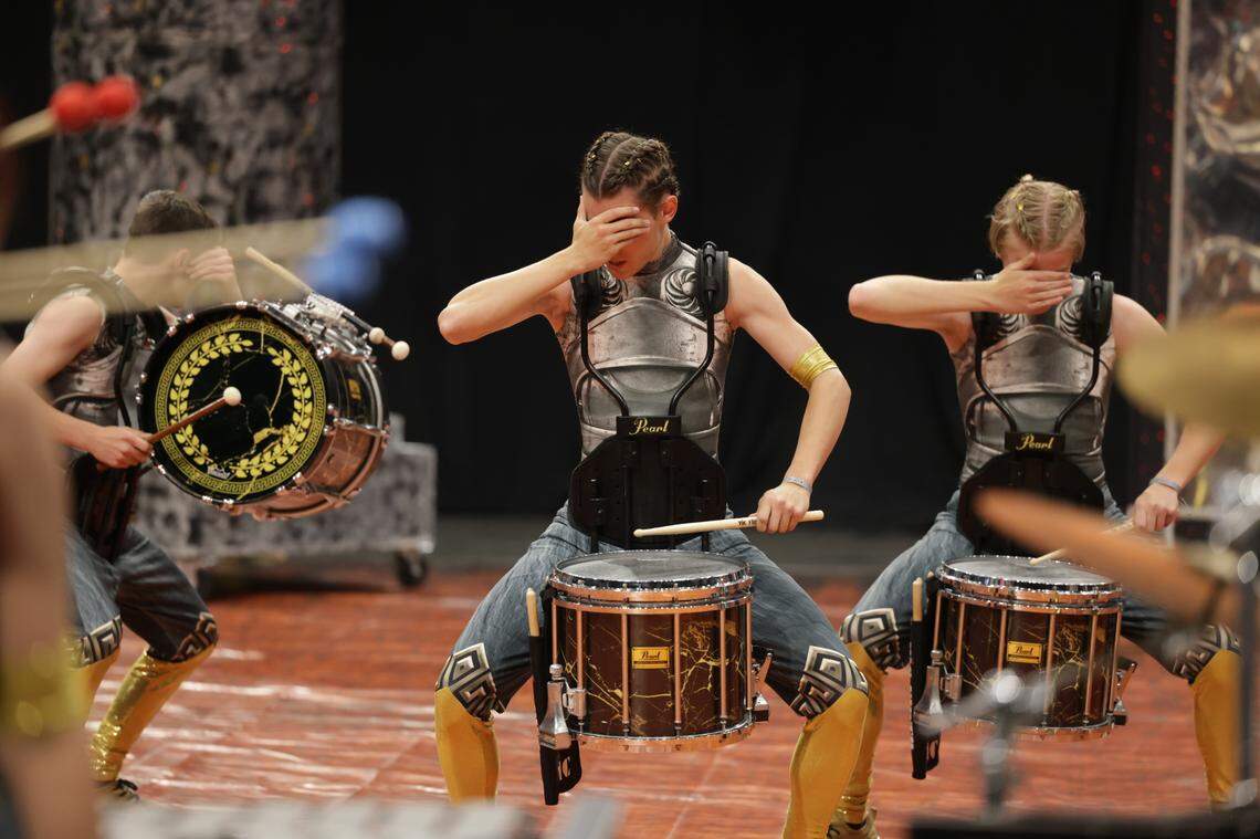 Jakob Sawyer of the Clover High School indoor drumline competes in the WGI’s World Percussion Championships.