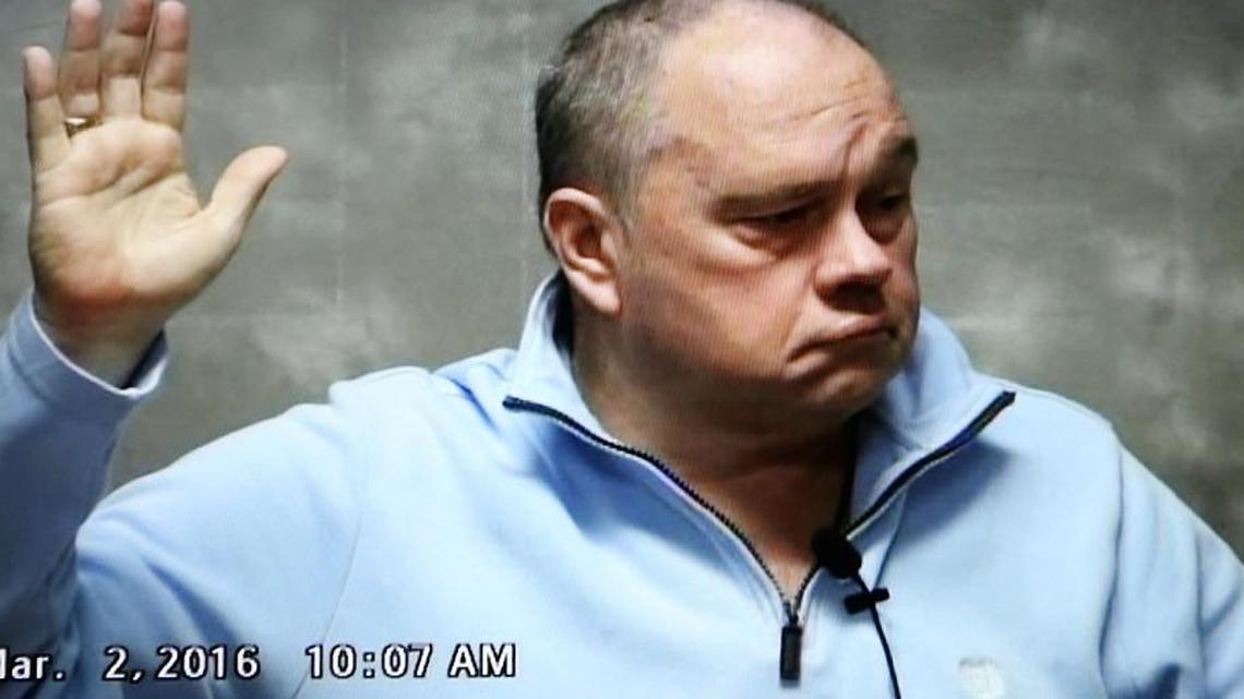 Former Horry County Police detective Allen Large begins a nearly five-hour taped deposition recounting his involvement with three women, making accusations against some of his co-workers and admitting to suggesting the women participate in cat fights for money.