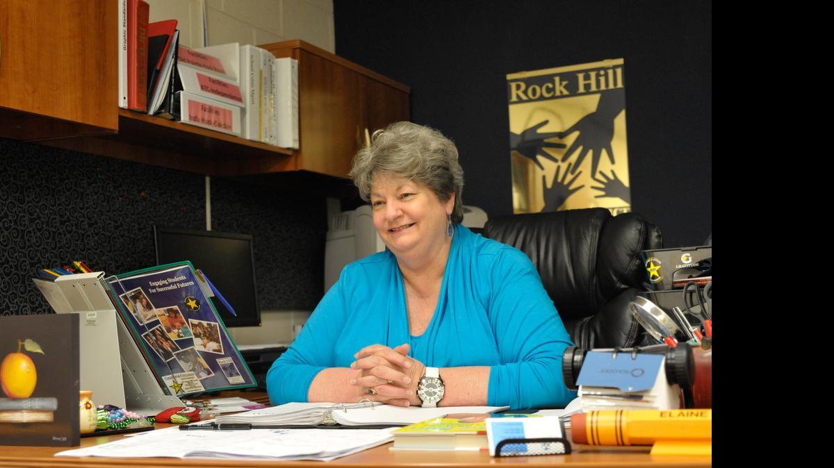 
Elaine Baker works in her office Wednesday afternoon before her retirement from the Rock Hill school district.
