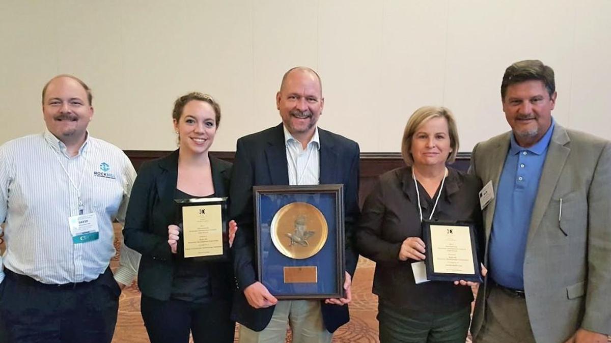 Rock Hill’s Economic & Urban Development Staff members from left David Lawrence, Hannah Spruill, Stephen Turner, Cathy Murphy and Rick Norwood wond several awards at the International Economic Development Council meeting in Toronto.