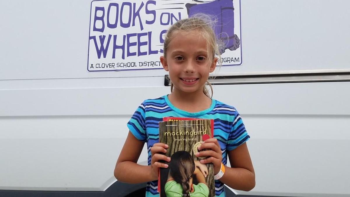Jolie Brooks of Bethany Elementary School read the most books during the Clover school district’s summer Books on Wheels program.