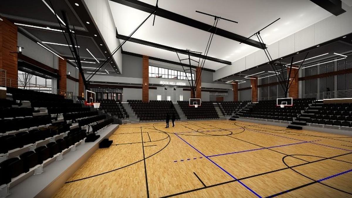 This photo shows an illustration of what a proposed indoor sports arena in Rock Hill might look like at the “championship” court. There would be room for over 1,000 spectators in that section of the complex.