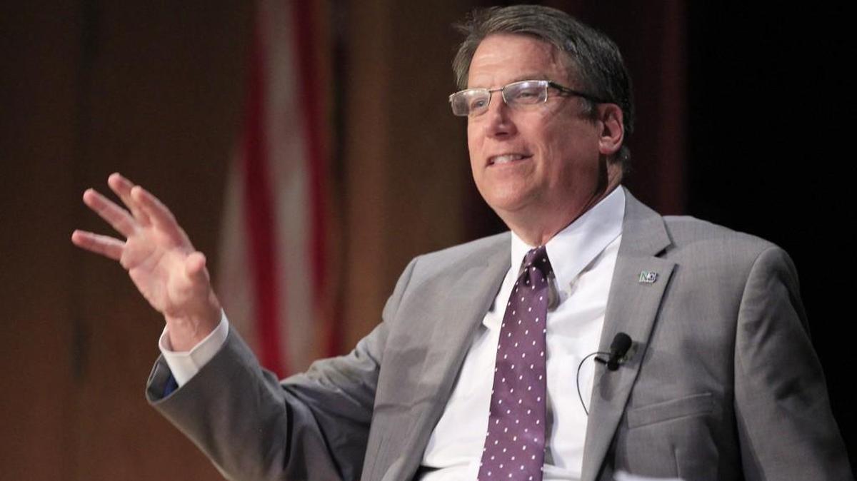 Gov. Pat McCrory answers a question about HB2 during a question-and-answer session May 4 at the N.C. Chamber Annual Government Affairs Conference.