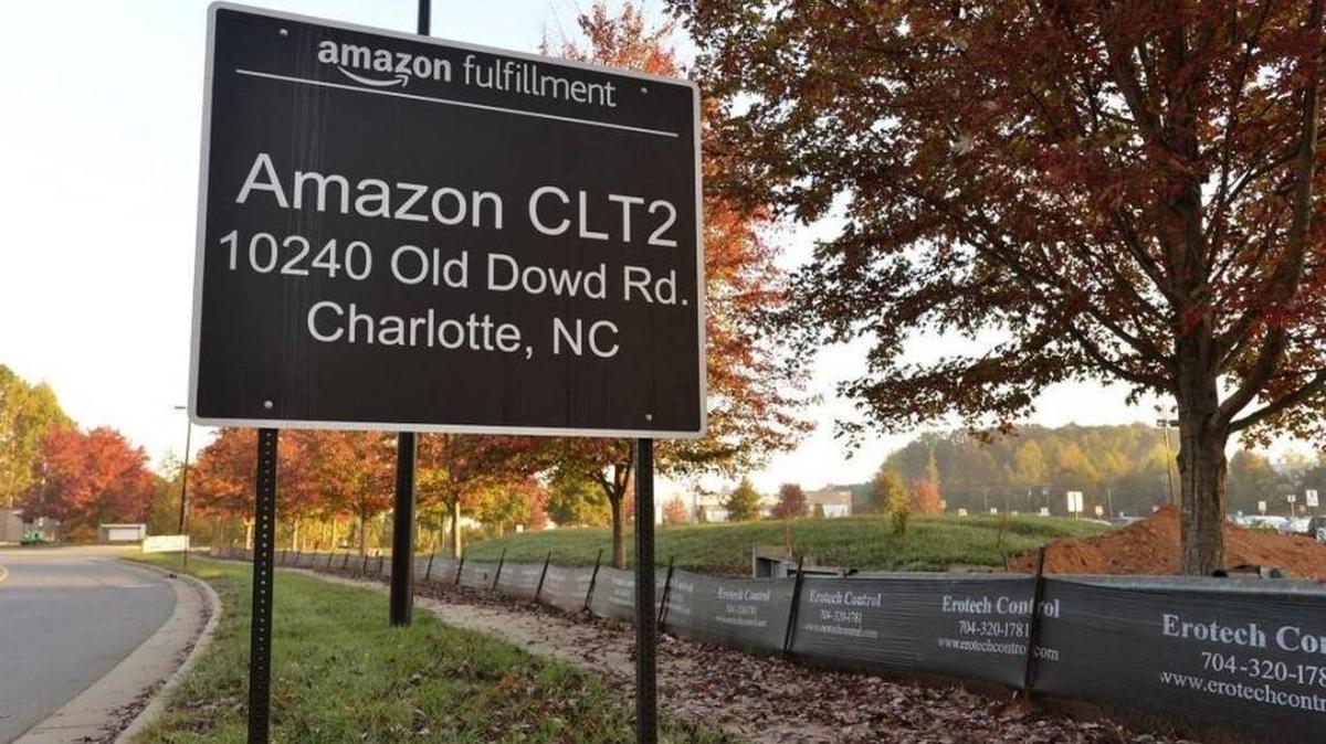 The Amazon receiving center on Old Dowd Road at Wilkinson Boulevard in west Charlotte.