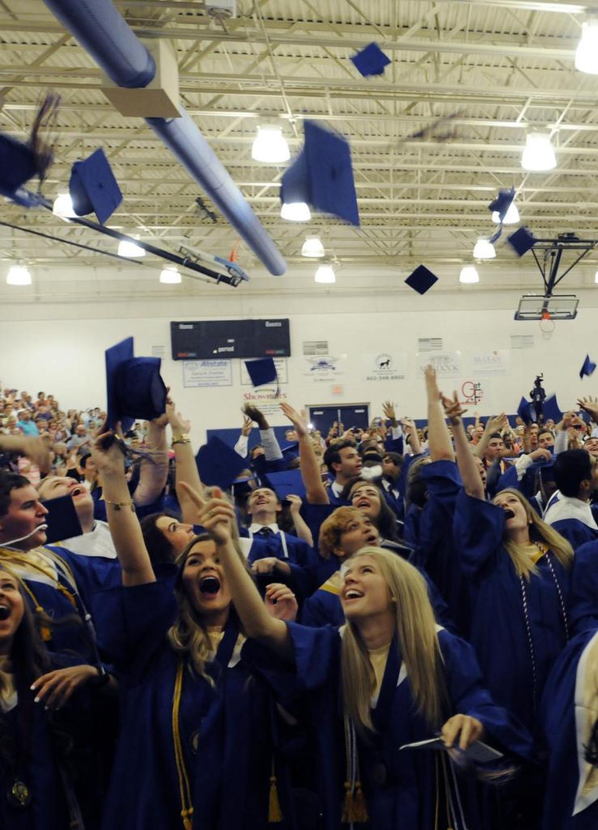 In this file photo, Indian Land High School students celebrate at graduation. The Lancaster County School District could put a new high school on a referendum ballot next year.