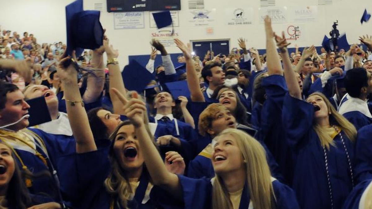 In this file photo, Indian Land High School students celebrate at graduation. The Lancaster County School District could put a new high school on a referendum ballot next year.