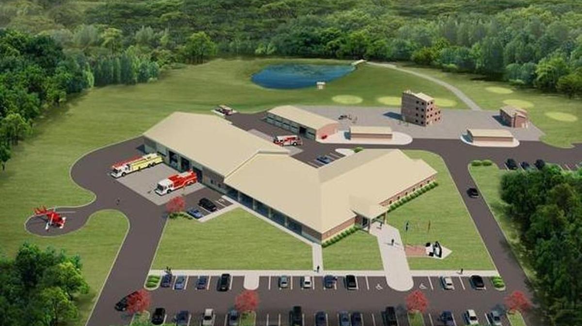 A rendering of the new York County Fire Training Center.