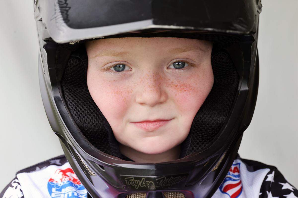 8-year-old Irelyn McGinley placed second in the 8-year-old girls division of the BMX World Championships Monday in Rock Hill.