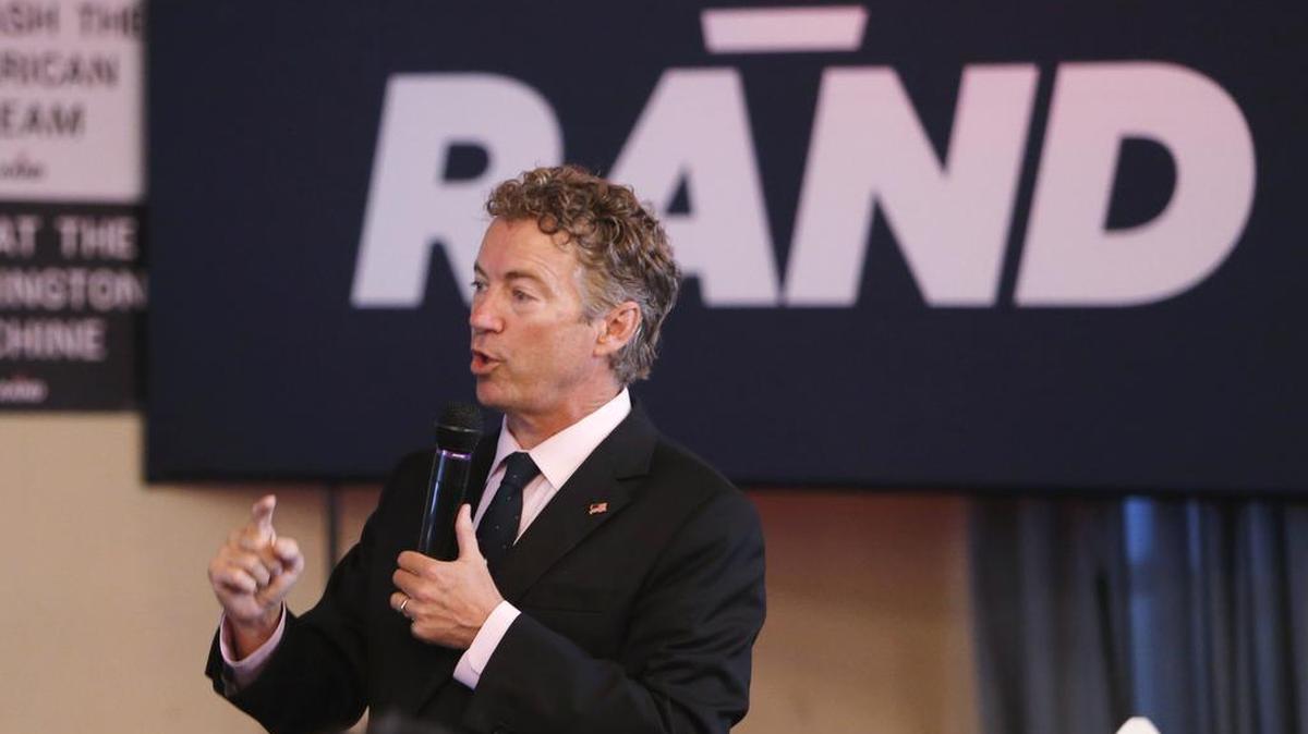 
GOP presidential hopeful U.S. Sen. Rand Paul speaks at the old American Legion Hall in Rock Hill on Wednesday. U.S. Rep. Mick Mulvaney, R-Indian Land, endorsed Paul at the event.
