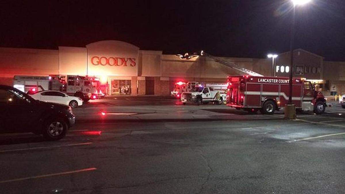 A fire broke out between the Goody's and a Food Lion on Main Street in Lancaster.