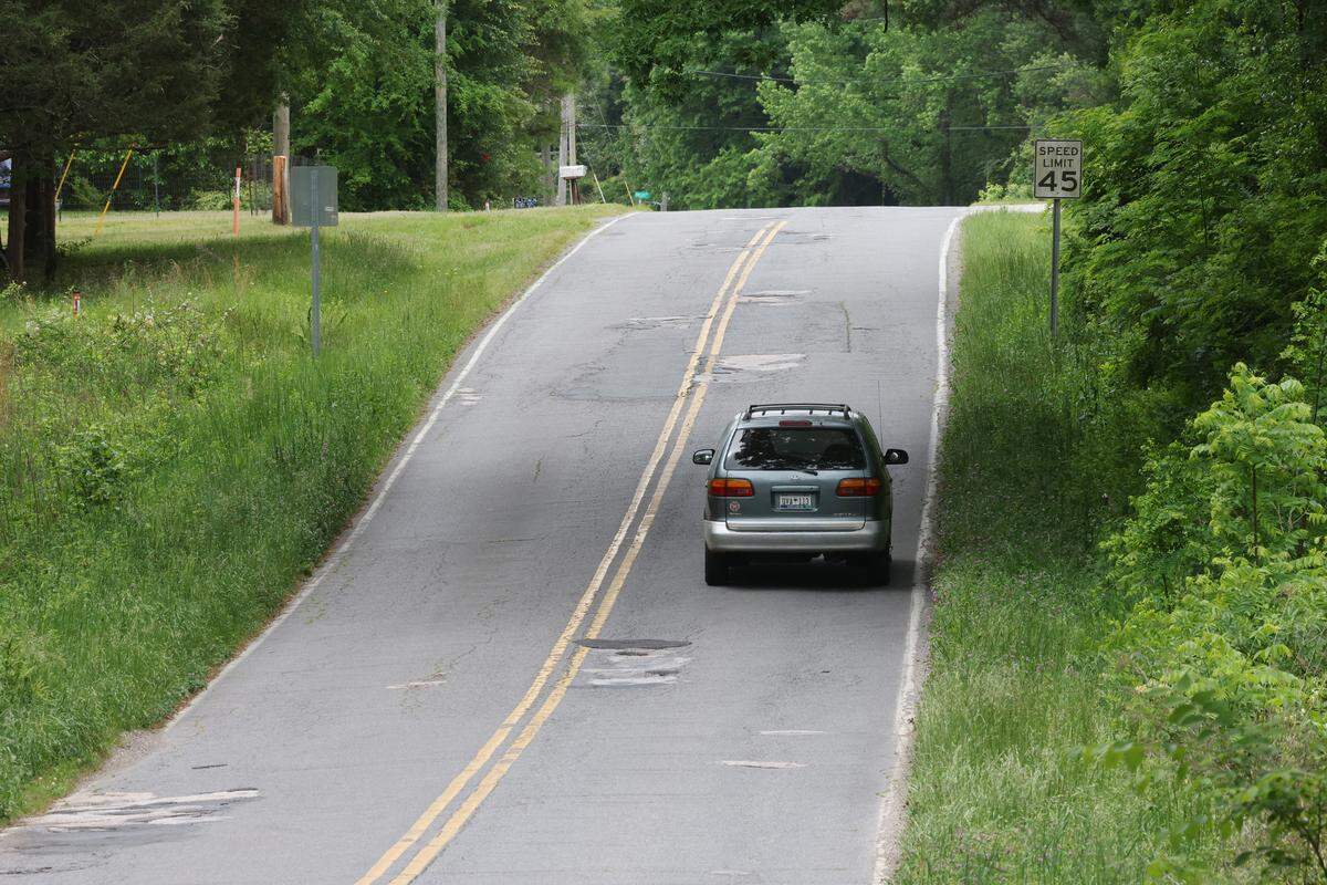 Hollis Lakes Road in Rock Hill shows signs of damage Tuesday. The road is on a Pennies for Progress list for roads needing repairs.
