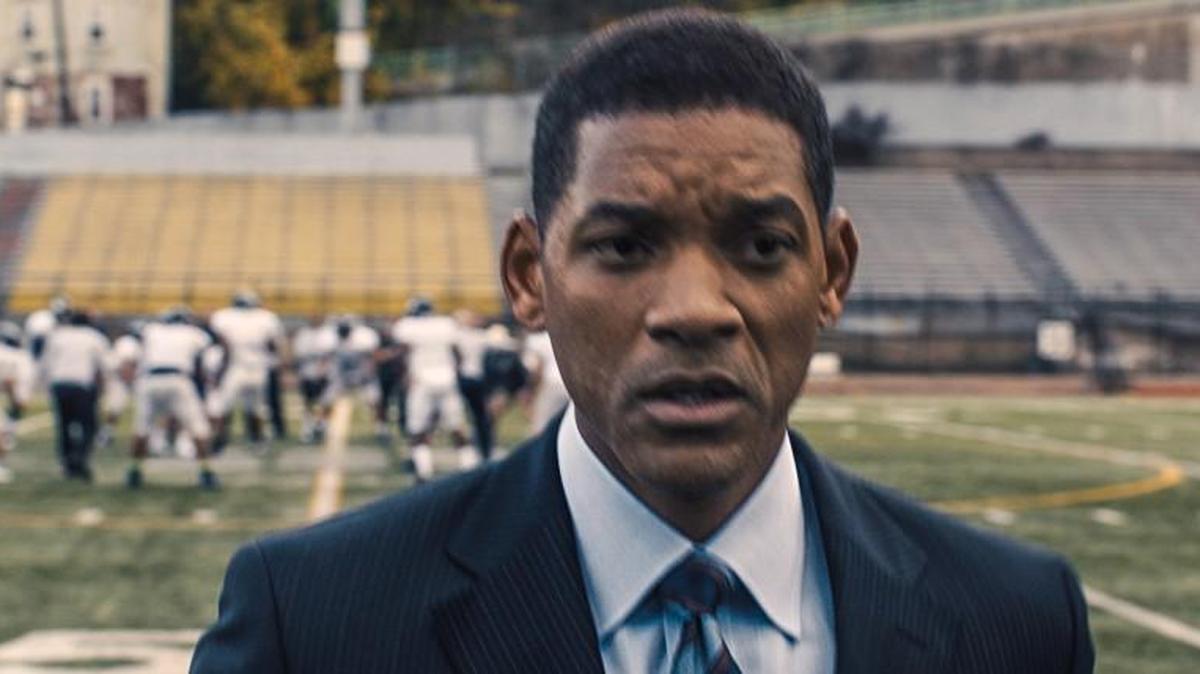 This image provided by Columbia Pictures shows Will Smith as Dr. Bennet Omalu, in a scene from “Concussion.” The movie opens in U.S. theaters on Christmas Day.