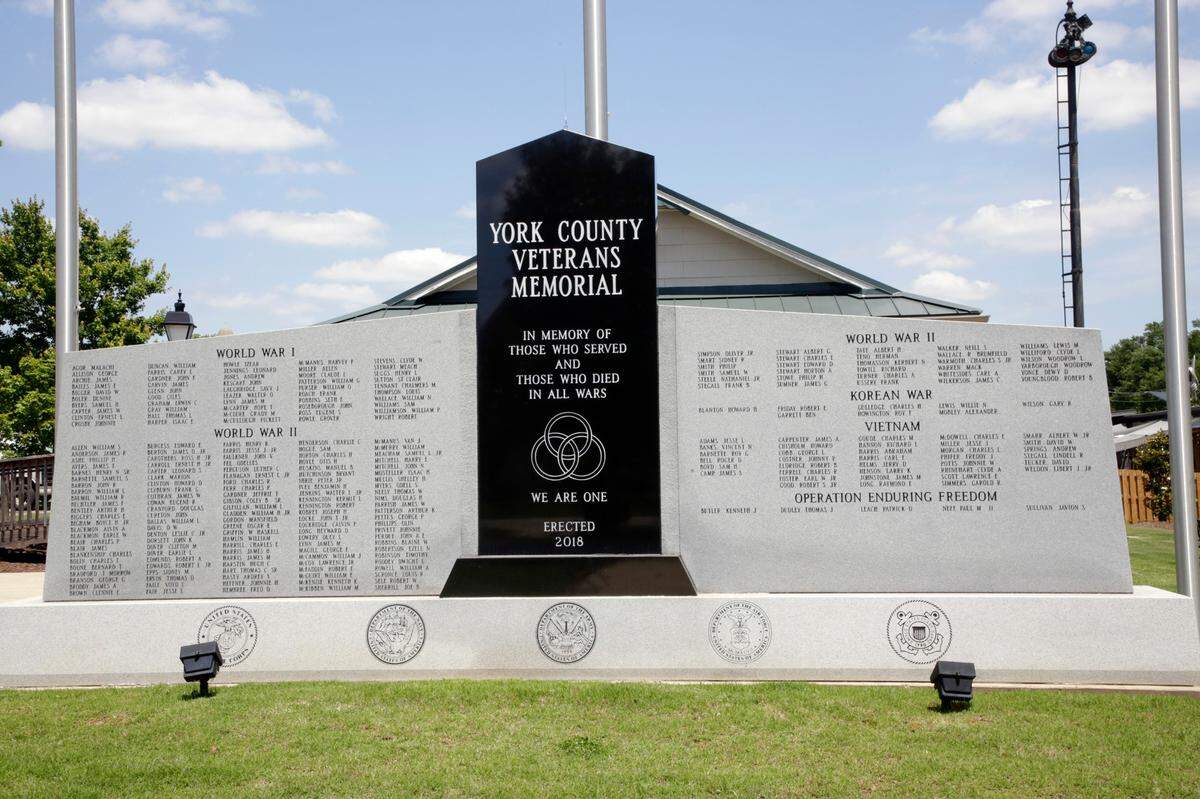 York County Veteran’s Memorial Park lists veterans who died in wars since World War I.