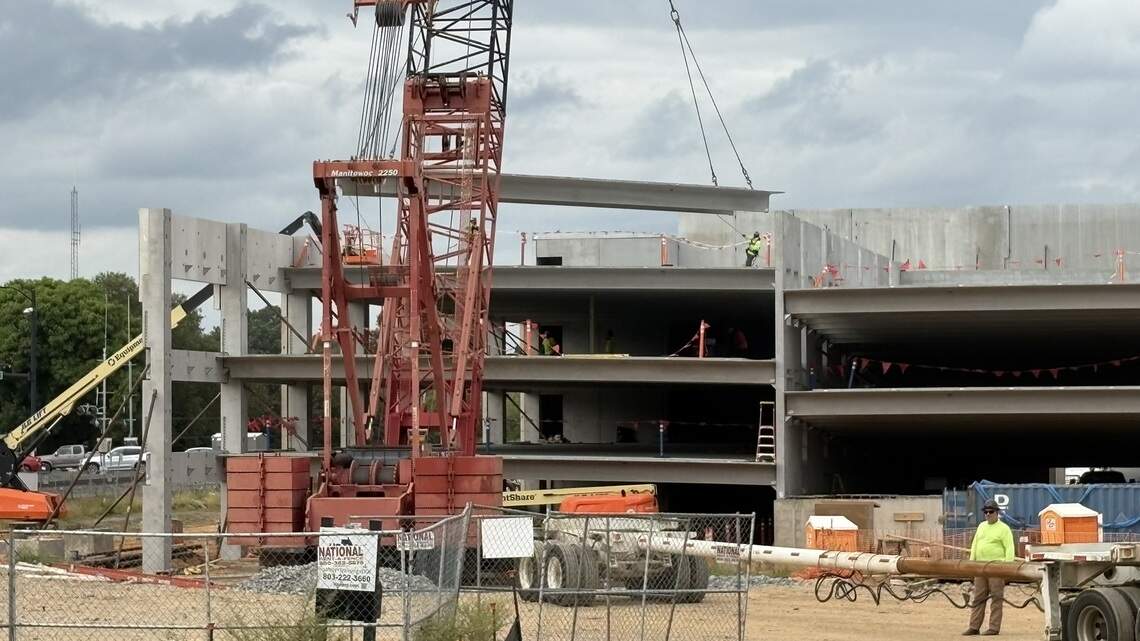 Rock Hill has this parking deck under construction, another coming & big plans between