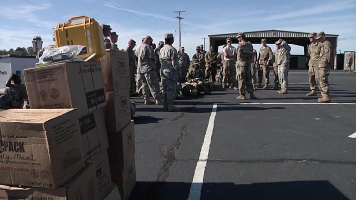 Nearly 50 U.S. National Guard Soldiers from the South Carolina National Guard's 122nd and 178th Engineer Battalions leave to provide Hurricane Maria relief support to Puerto Rico.