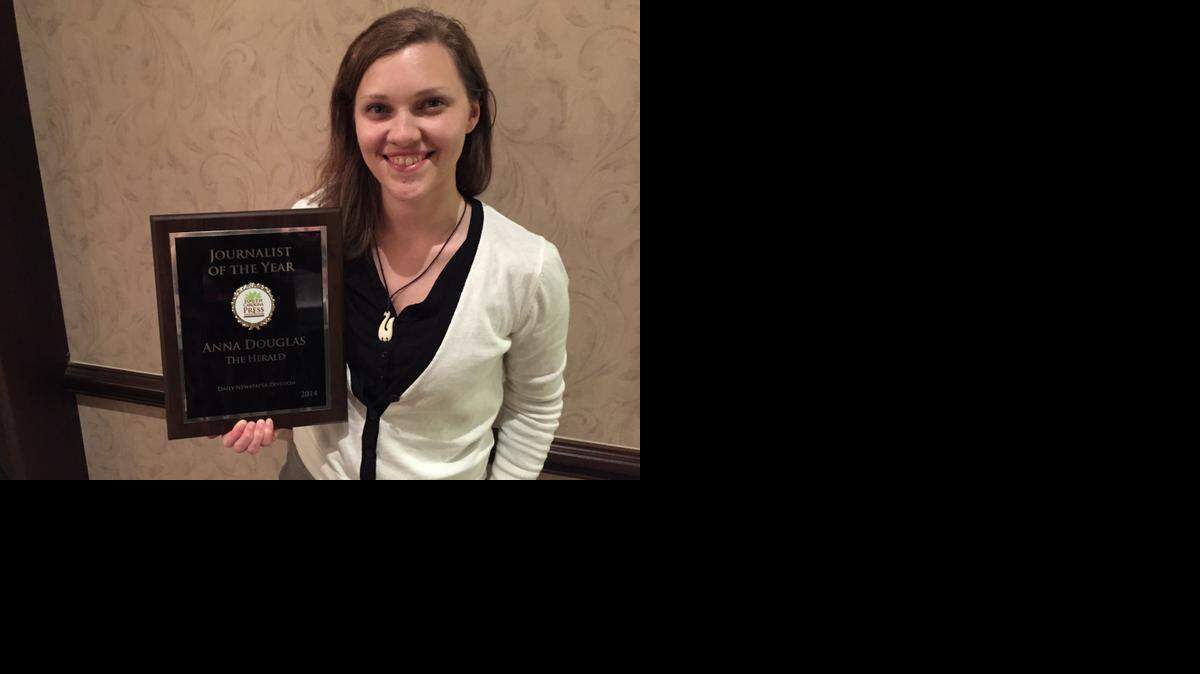 
Herald reporter Anna Douglas, the 2014 S.C. Press Association Journalist of the Year.
