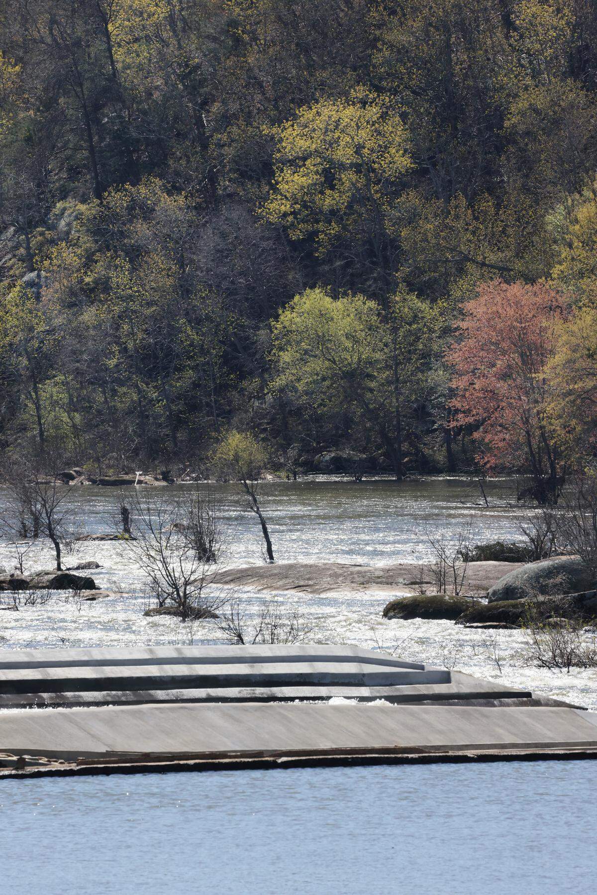 Duke Energy opened the long bypass of the Catawba River in Great Falls, S.C. on Wednesday.