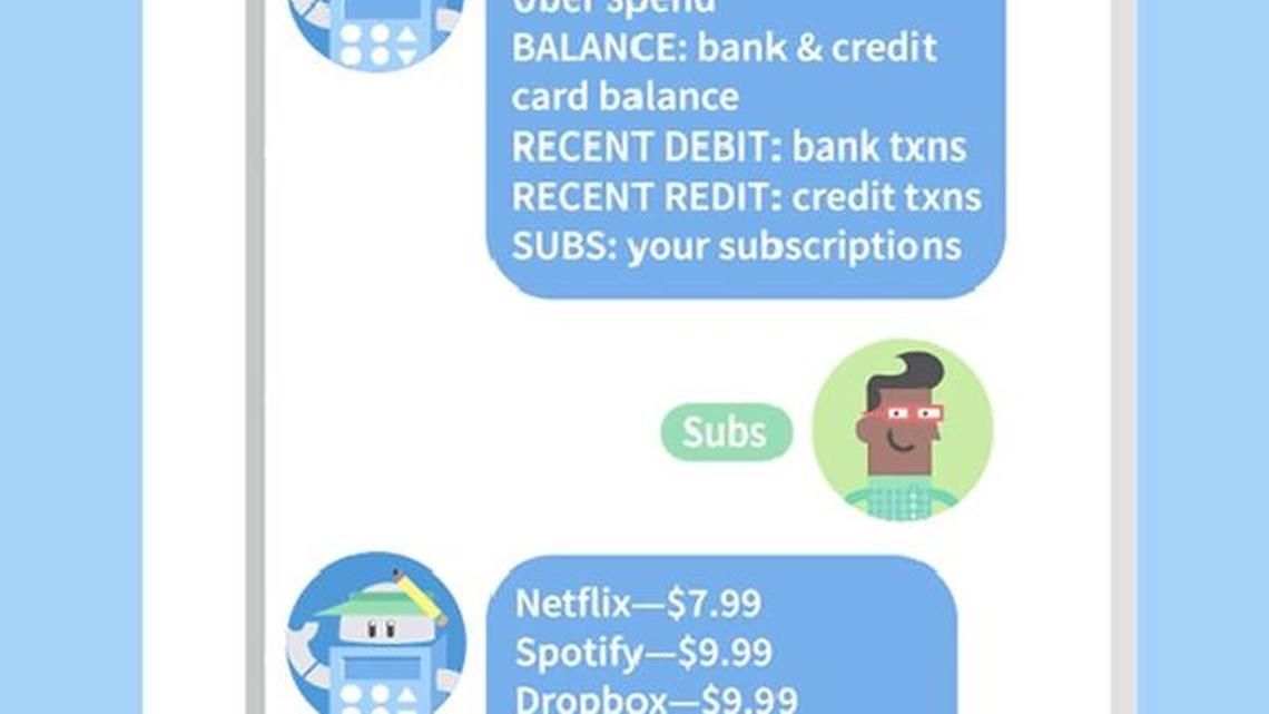 Trim communicates with its subscribers through texts and Facebook Messenger. The subscription-cancellation service is free unless a phone call or certified mail is required.