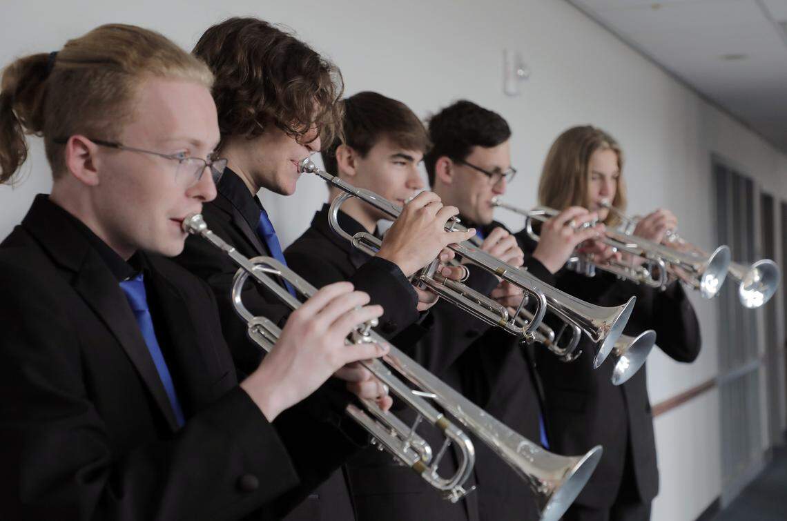 The Clover High School Trumpet Ensemble won second place in the National Trumpet Competition in Newark, Del.