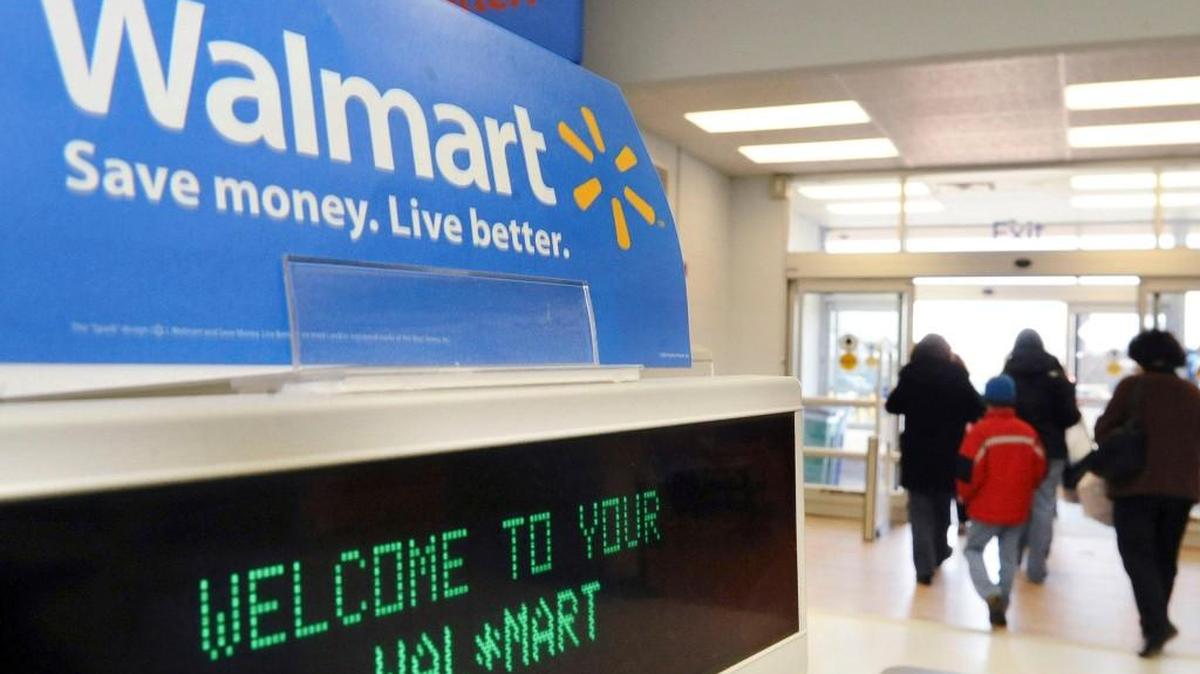 
In this Feb. 17, 2009 file photo, shoppers leave a Wal-Mart in Danvers, Mass.
