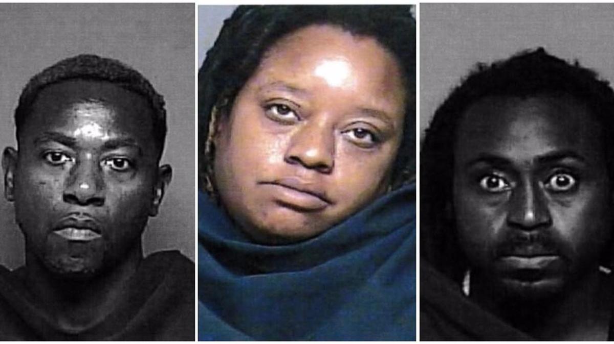 From left, Tony Sanders Jr., Darkettia Woods and Armand Morris