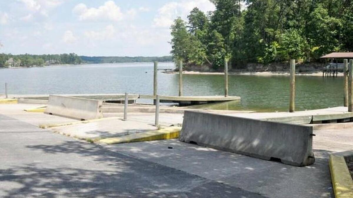 
Duke Energy has closed boat ramps, like these at the Allison Creek Access Area on Lake Wylie, due to the drought. 
