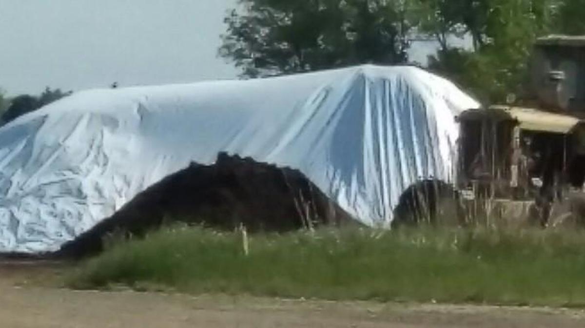 A pile of turkey manure at York County’s Boyd Farms. Neighbors say piles of the manure sat uncovered for months until they made formal complaints.
