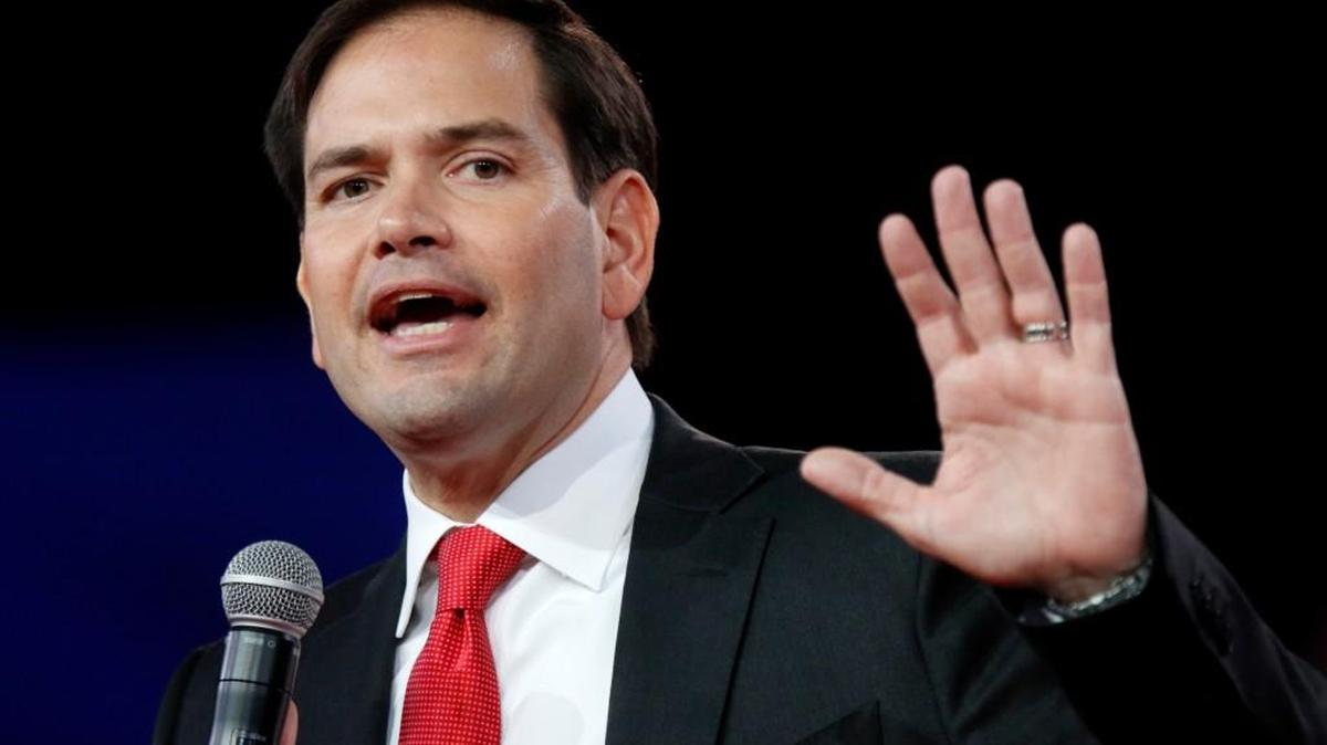 
Republican presidential hopeful, U.S. Sen. Marco Rubio, R-Fla., speaks Saturday at the Defending the American Dream summit hosted by Americans for Prosperity in Columbus, Ohio.
