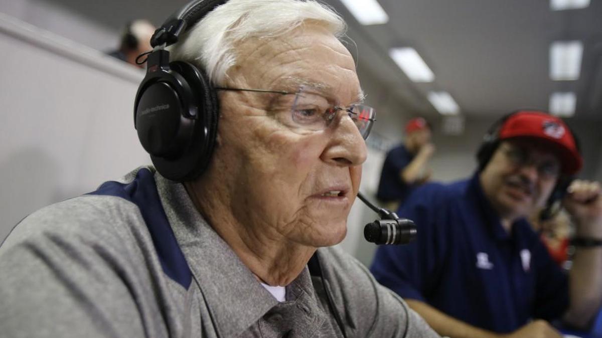 Carlisle Roddey broadcasts the Chester against South Pointe game Oct. 9, 2015.