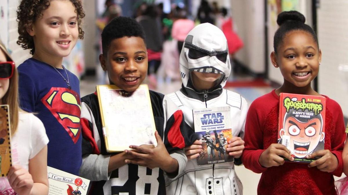 Herald file. Finley Road Elementary School students strolled down the halls dressed as their favorite book characters in 2016 for the Read Across America final activity. Finley Road is one of three schools to get shut down amid a rezoning decision by the Rock Hill school board.