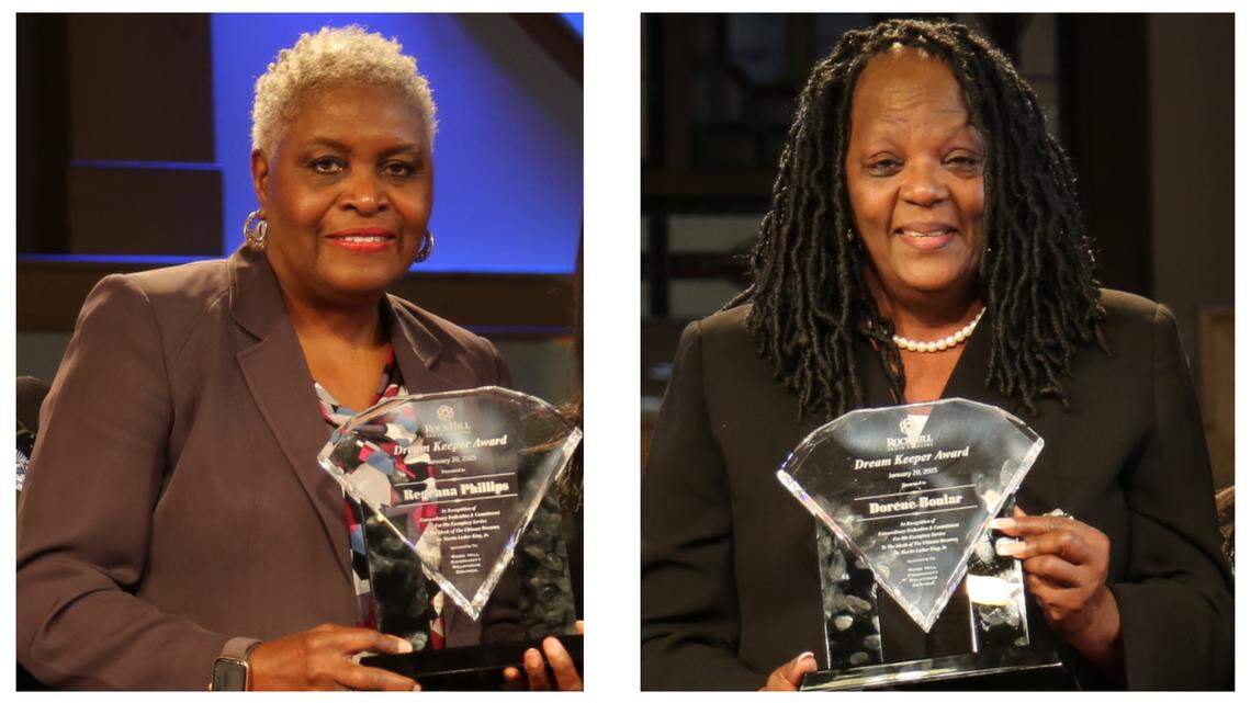 Long-time Rock Hill volunteers and organization leaders Regeana Phillips, left, and Dorene Boular were honored with the Dream Keeper Award.