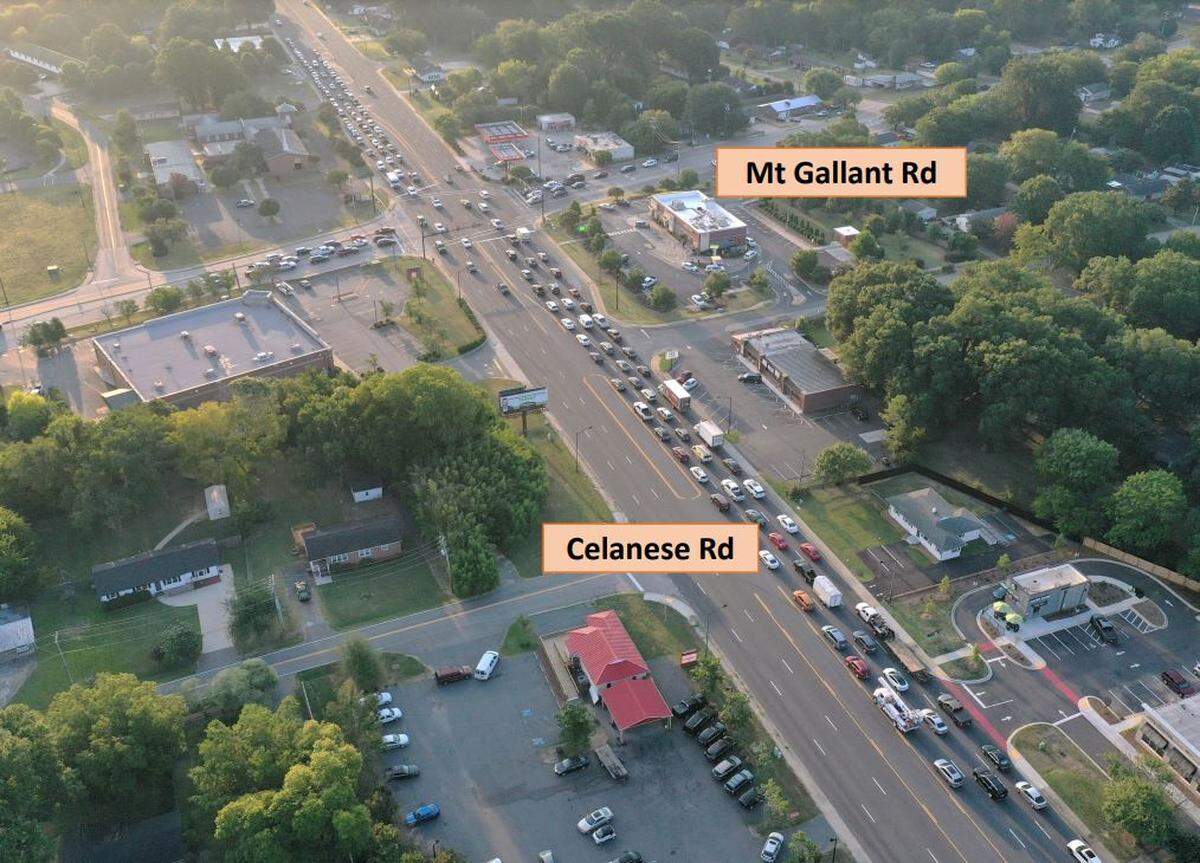 This image from the City of Rock Hill’s presentation on Pennies 5 candidate needs shows the busy intersection of Celanese and Mt. Gallant roads.