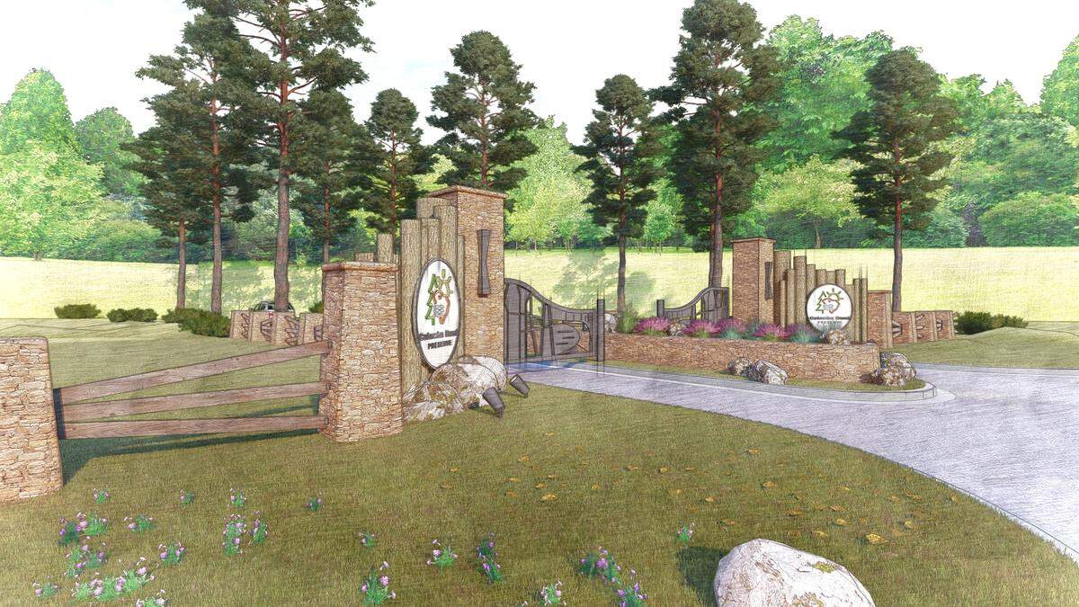 A new rendering of the entry gate shows what visitors could see when Catawba Bend Preserve opens.