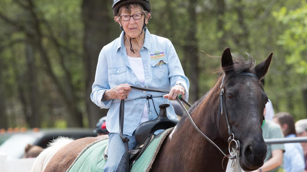 Philanthropist Anne Springs Close died Thursday after being injured earlier from a falling tree limb. In this 2018 file photo, she rode her horse Delight in the Jack Benny Class at the Anne Springs Close Greenway.