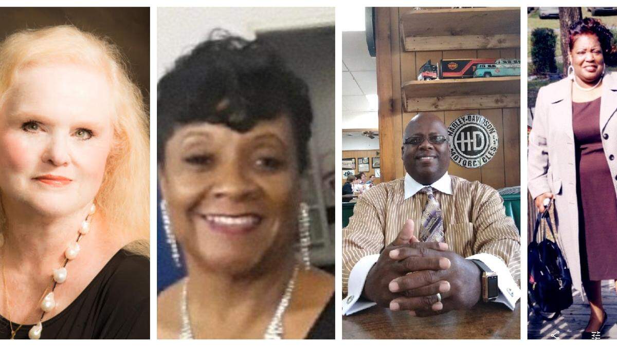 Four of the five Ward IV candidates. From left: Kathy Dickinson, Tony Nelson, Bernard “Harvey” Heath, Debra A. Brice