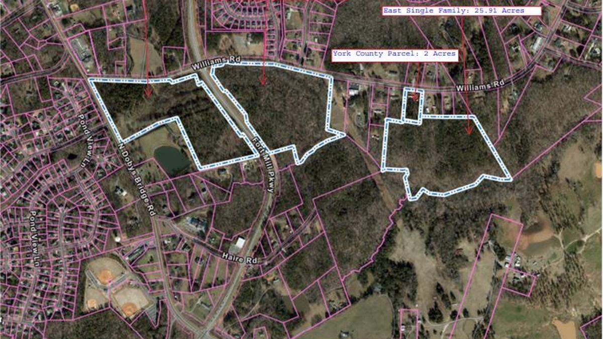 The eastern portion of what was the Crossroads development is now up for a decision in Fort Mill as part of the Williams Reserve residential project.