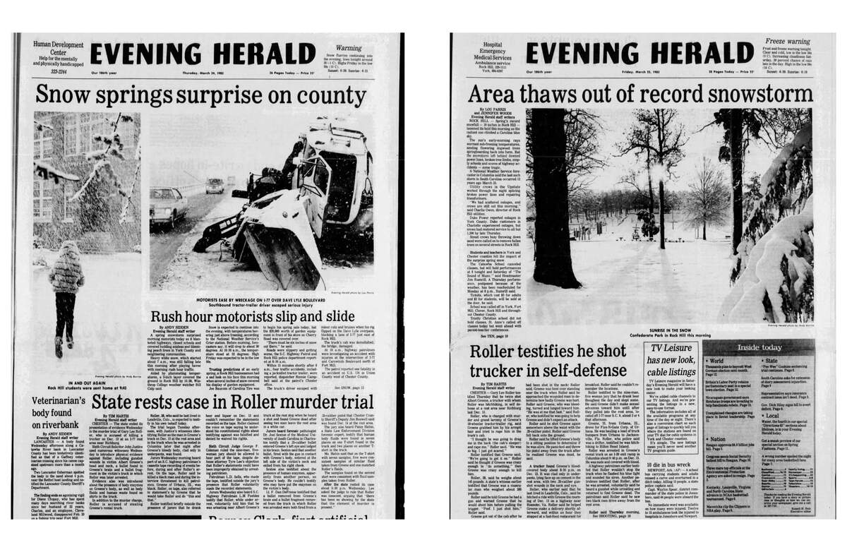 The Rock Hill region was ready for spring when a big snow storm hit in March 1983.