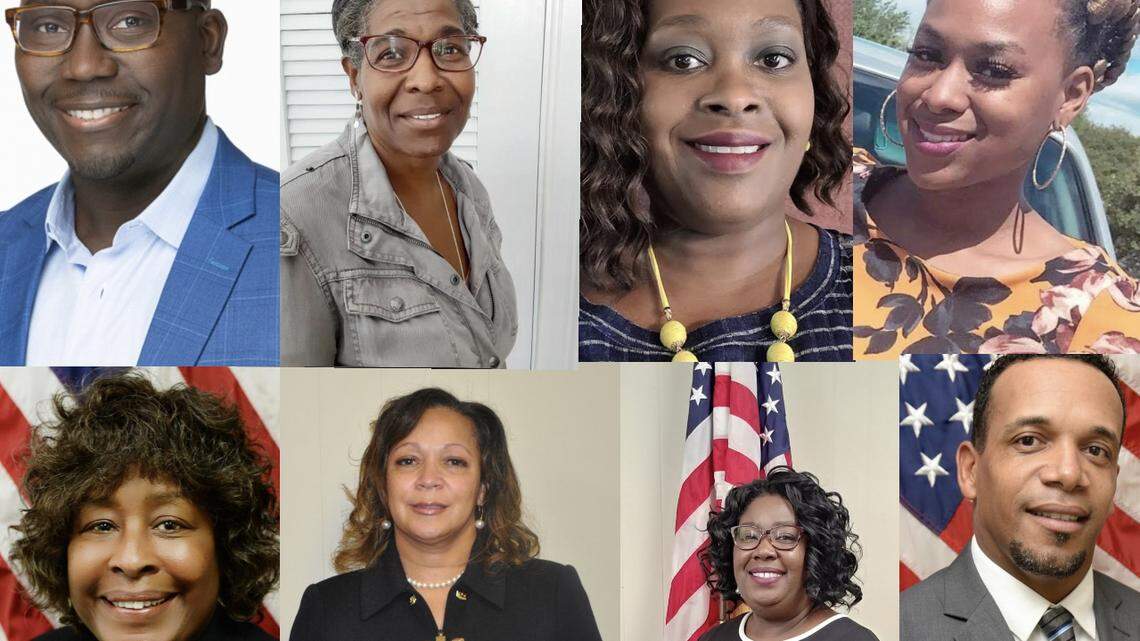 The eight members of the Chester City Council. From top left: Wade A. Young, Dana Peay, Tabatha M. Strother, Danielle Hughes. From bottom left, Annie Reid, Robbie Boyd-King, TaTanish Campbell, Carlos Williams
