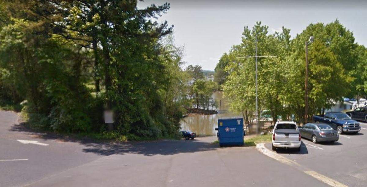 This Google Earth image shows the boat launch on Marina Road at Tega Cay Marina. A city property swap with marina owners has some residents upset.