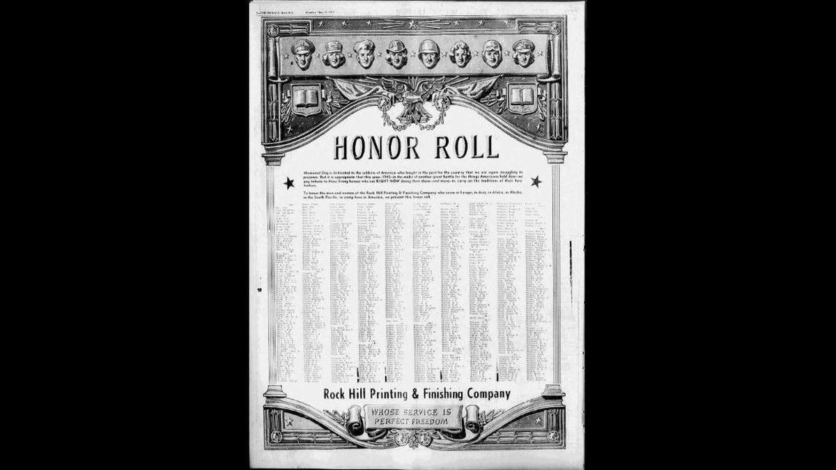 An honor roll of service members published in the Herald in 1943 lists a Cecil Hinson.