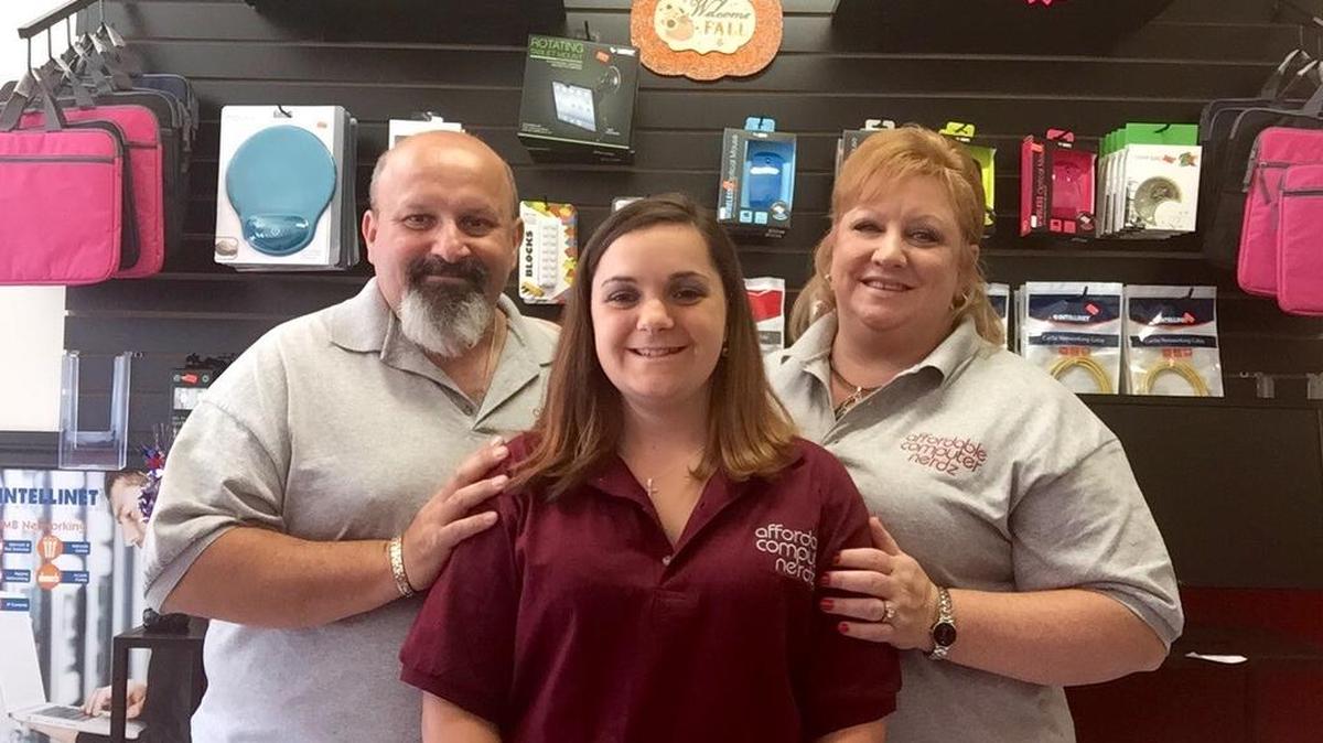 
Carol and Berry Chatas, with their daughter, Suzi Chatas, recently opened Affordable Computer Nerdz on Congress Street in downtown York.
